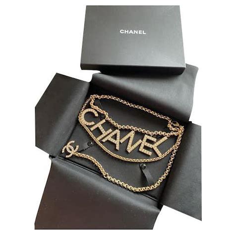 chanel chain logo belt